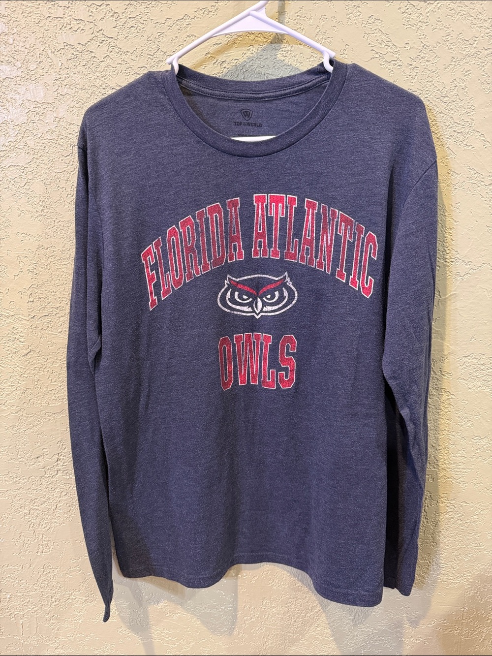 Top of the World Navy Florida Atlantic Owls Long-Sleeve Tee with Red Accents